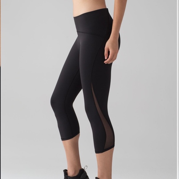 Lululemon Train Times High Rise Crop (17") Leggings Black size 4 - Picture 2 of 16